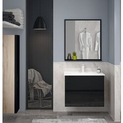 Set dulap cu lavoar Orka Lucca 80 (Legnano/Black Glass) Thumb