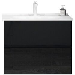 Set dulap cu lavoar Orka Lucca 80 (Legnano/Black Glass)