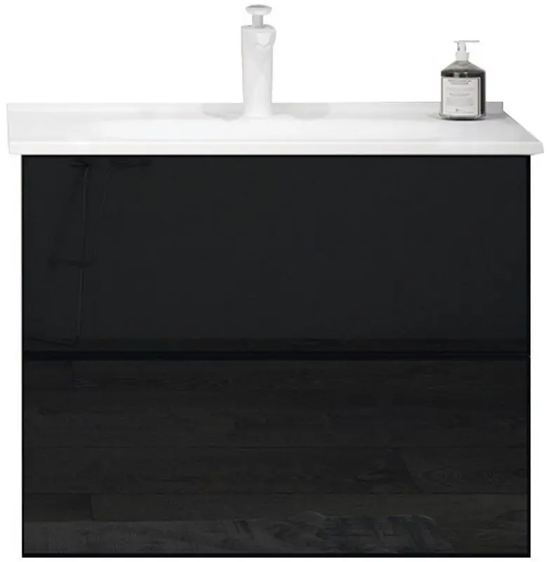 Set dulap cu lavoar Orka Lucca 80 (Legnano/Black Glass)