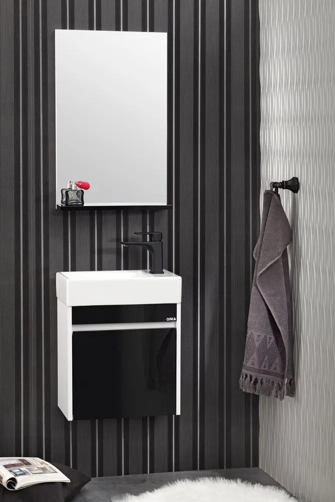 Набор тумбы с раковиной Orka Yedisu 45 (Black)