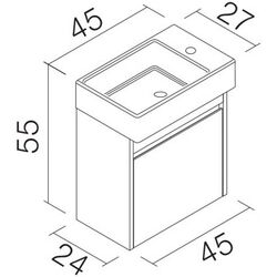 Набор тумбы с раковиной Orka Yedisu 45 (Black) Thumb