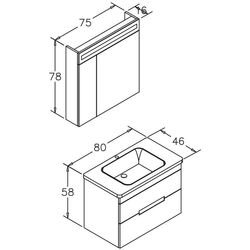 Набор тумбы с раковиной Orka Varna 80 (White/Matt) Thumb