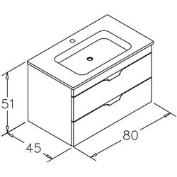 Set dulap cu lavoar Orka Vento 80 (Dublin Oak) Thumb