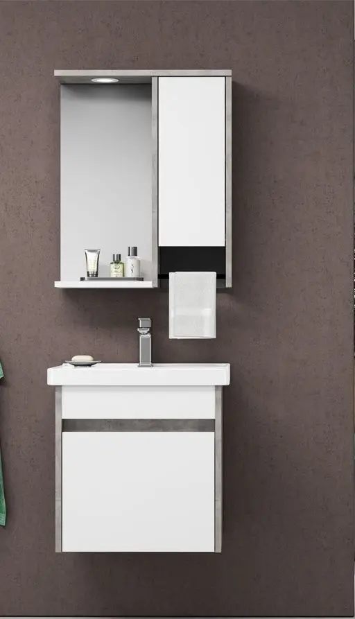 Dulap sub lavoar Orka Aydos 55 (Retro Silver/White)