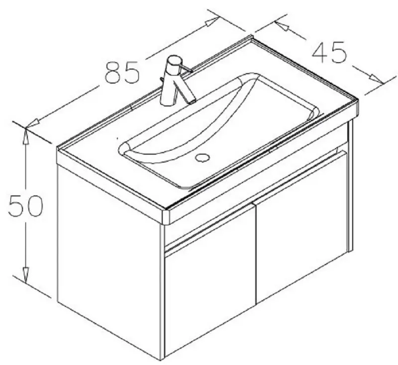 Dulap sub lavoar Orka Aydos 85 (Silver)