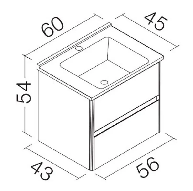 Dulap sub lavoar Orka Duden 60 (Odeon White)