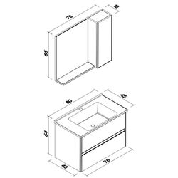 Шкаф под умывальник Orka Duden 80 (Odeon White) Thumb