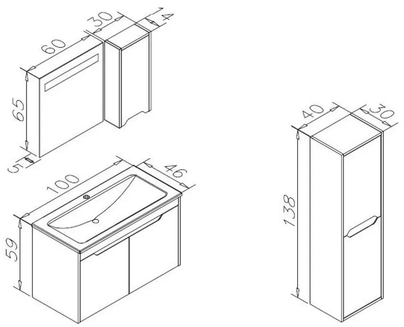 Dulap sub lavoar Orka Lago 100 (Coffee Stone/Anthracite) - 4