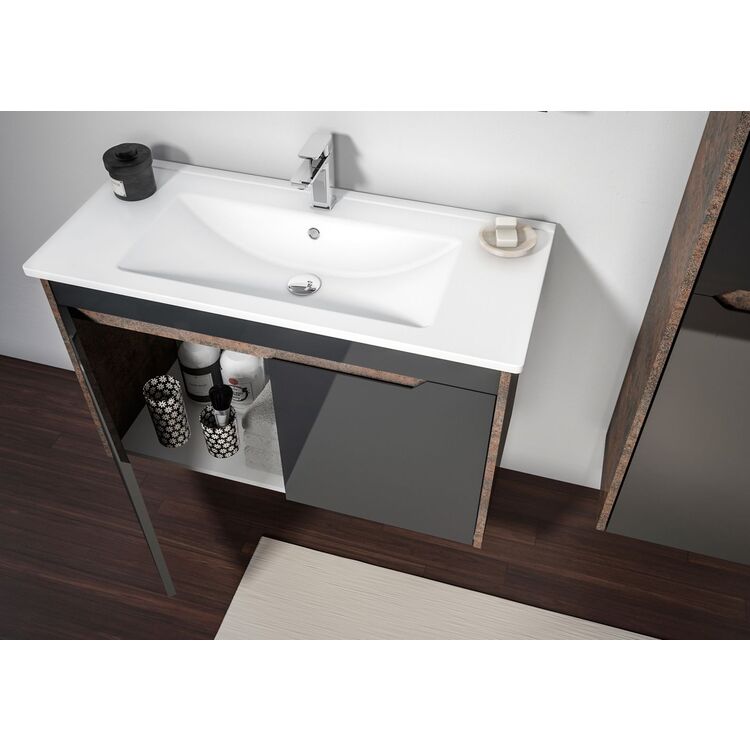 Шкаф под умывальник Orka Lago 100 (Coffee Stone/Anthracite) купить в ...