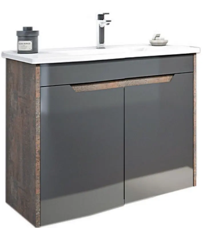 Dulap sub lavoar Orka Lago 75 (Coffee Stone/Anthracite)