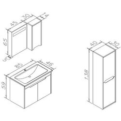 Шкаф под умывальник Orka Lago 85 (Coffee Stone/Anthracite) Thumb