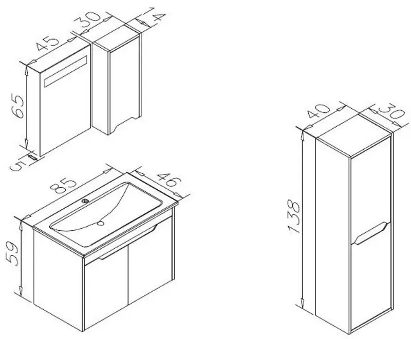 Шкаф под умывальник Orka Lago 85 (Coffee Stone/Anthracite) - 4