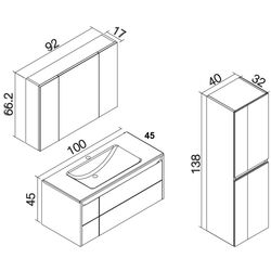 Dulap sub lavoar Orka Likya 100 (Anthracite) Thumb