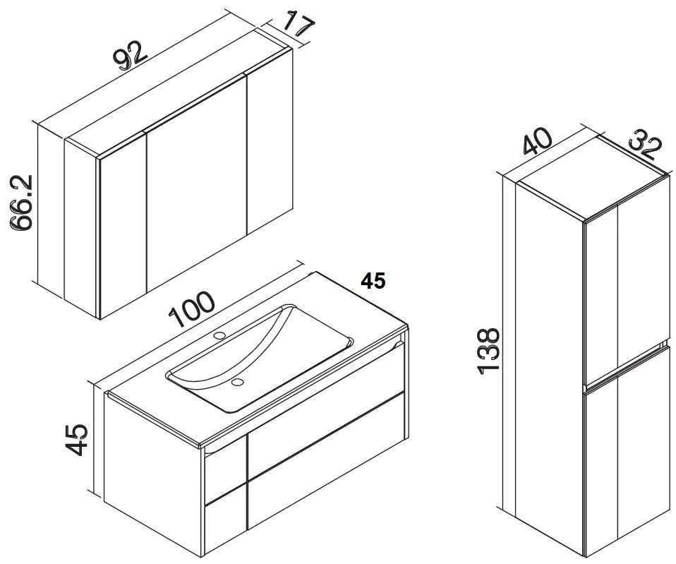 Dulap sub lavoar Orka Likya 100 (Anthracite) - 3