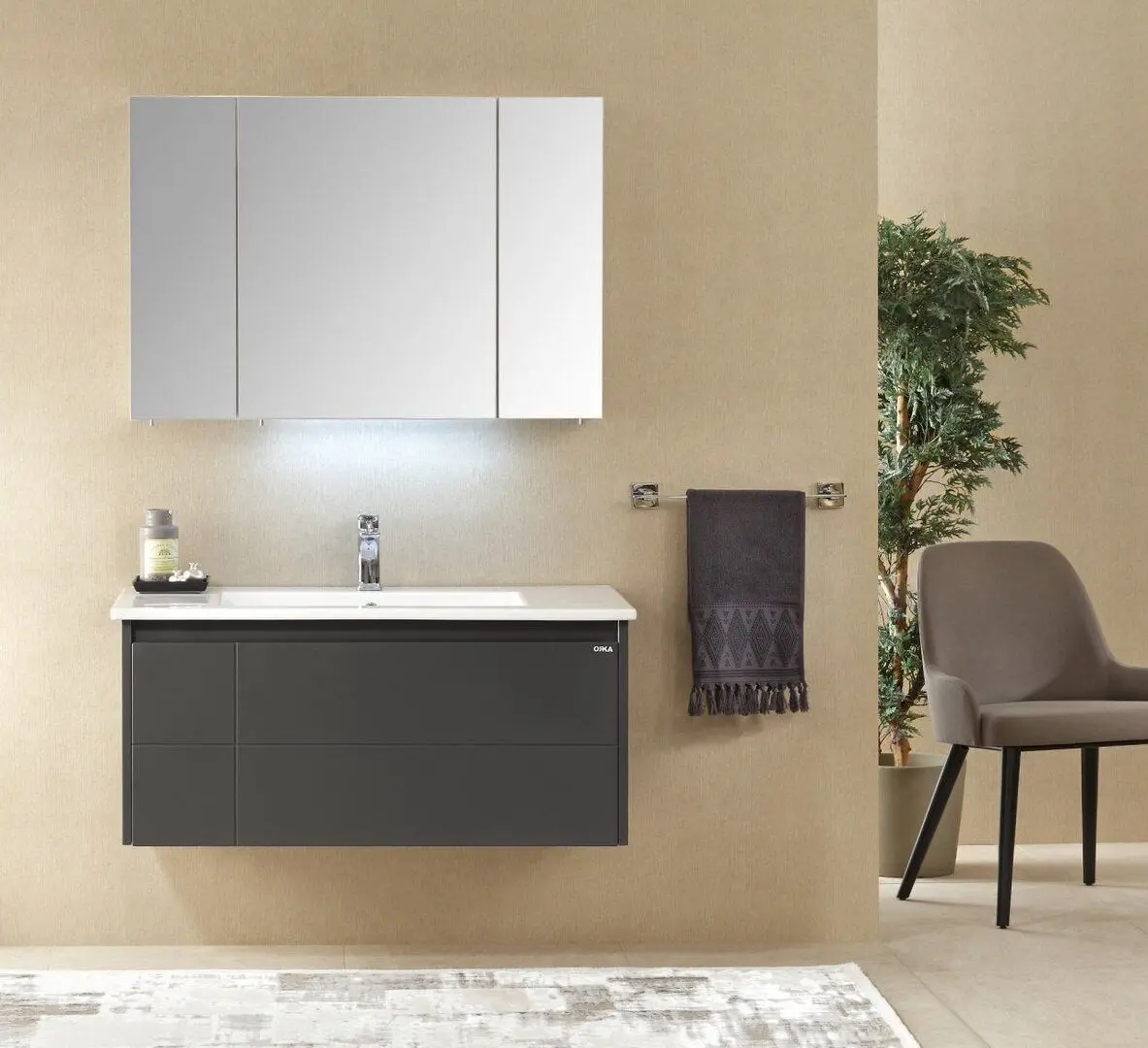 Dulap sub lavoar Orka Likya 100 (Anthracite) - 2