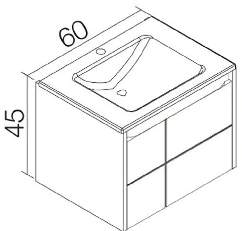 Dulap sub lavoar Orka Likya 60 (Antracite Mat)