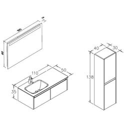 Шкаф под умывальник Orka Lisbon 110 (Matte Cashmere) Thumb