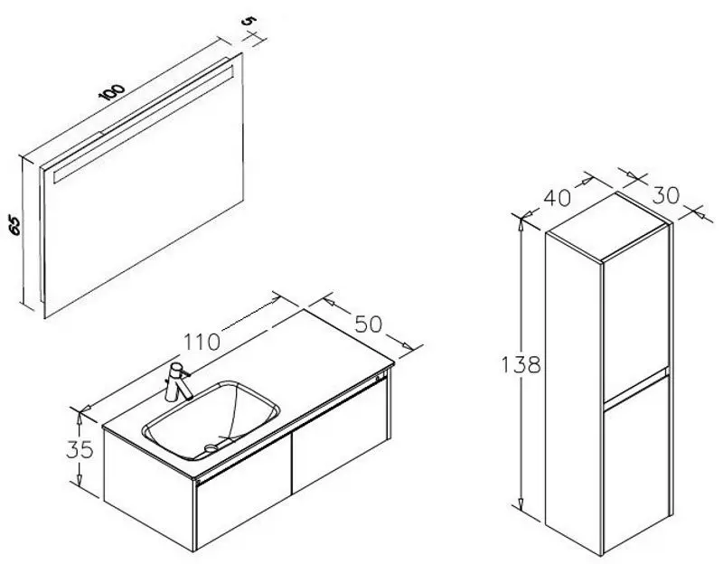 Шкаф под умывальник Orka Lisbon 110 (Matte Cashmere)