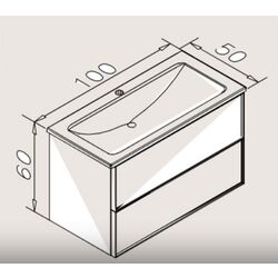 Dulap sub lavoar Orka Lucca 100 (Legnano Blackglass) Thumb