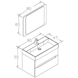 Dulap sub lavoar Orka Malta 80 (White) Thumb