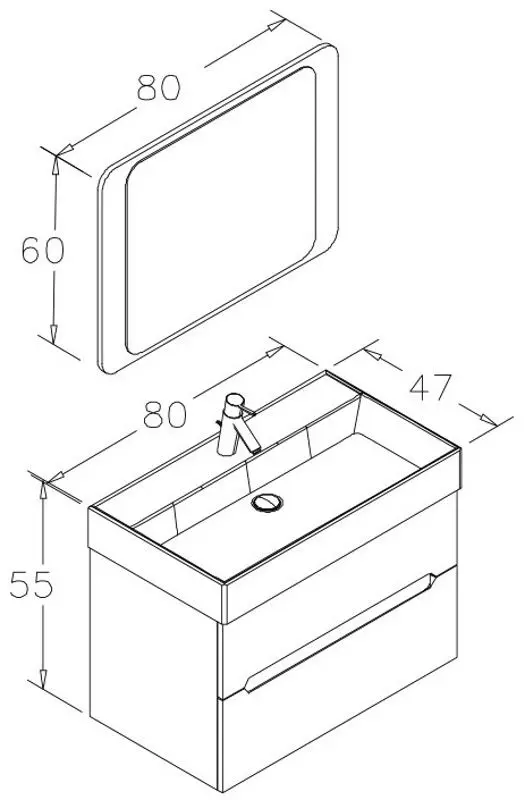 Dulap sub lavoar Orka Malta 80 (White)