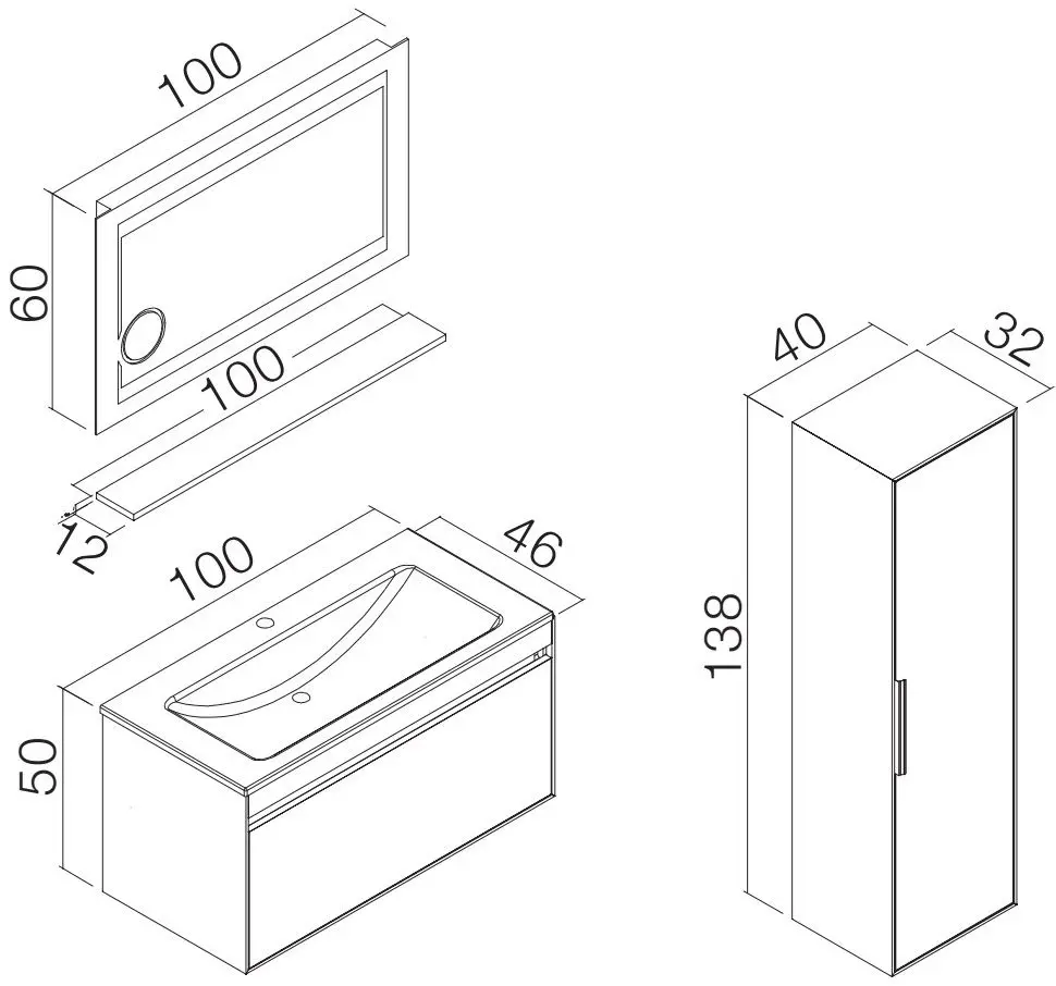 Dulap sub lavoar Orka Patara 100 (Legnano) - 3