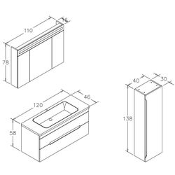 Dulap sub lavoar Orka Varna 120 (Anthracite) Thumb