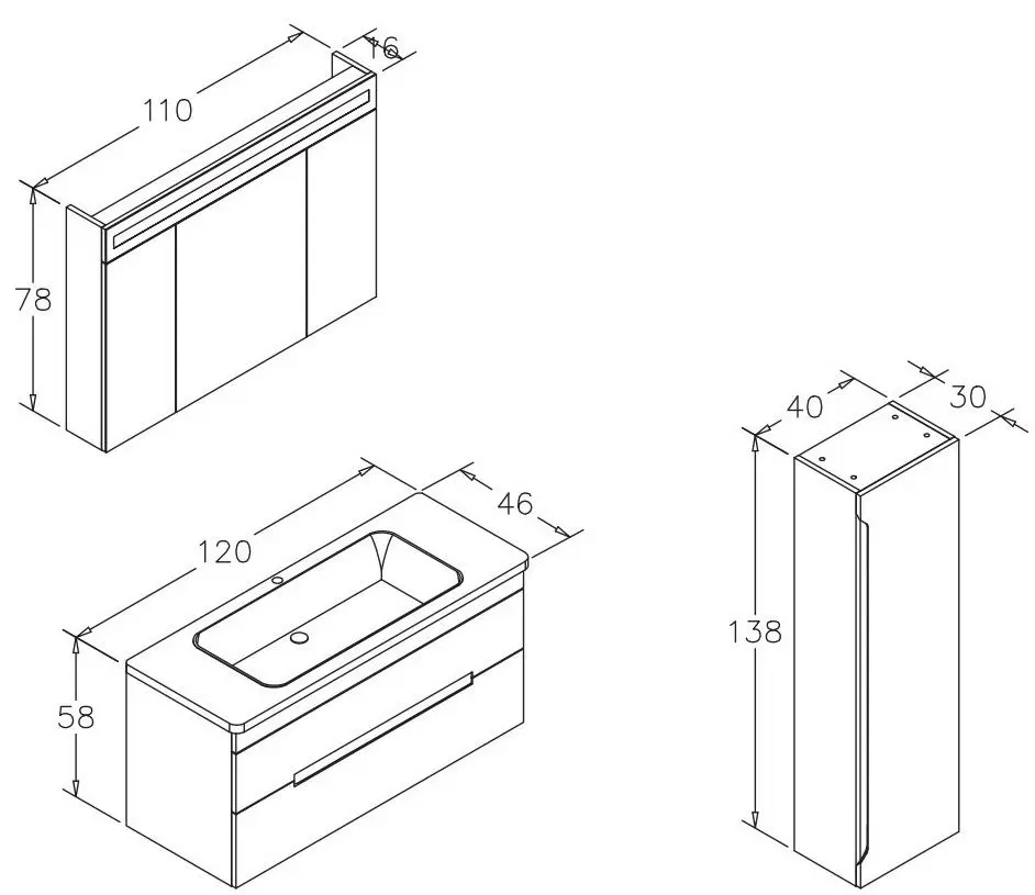 Dulap sub lavoar Orka Varna 120 (Anthracite)