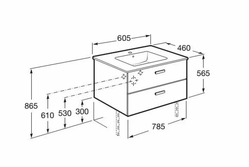 Шкаф с умывальником Roca Victoria Basic 60 Unik A855884806 (White) - 2