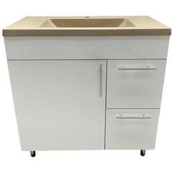 Set dulap cu lavoar Sanelit Panel/Montebella Granit 800 (White/Monotone)