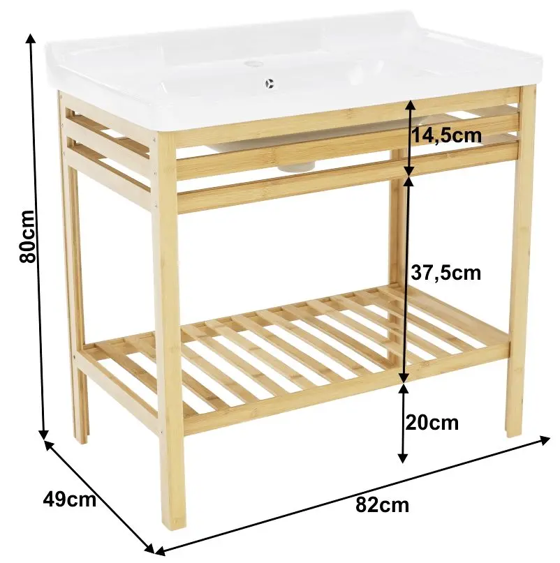 Set etajera cu lavoar Tempo Kondela Selene Typ 6 (Natural/White) - 7