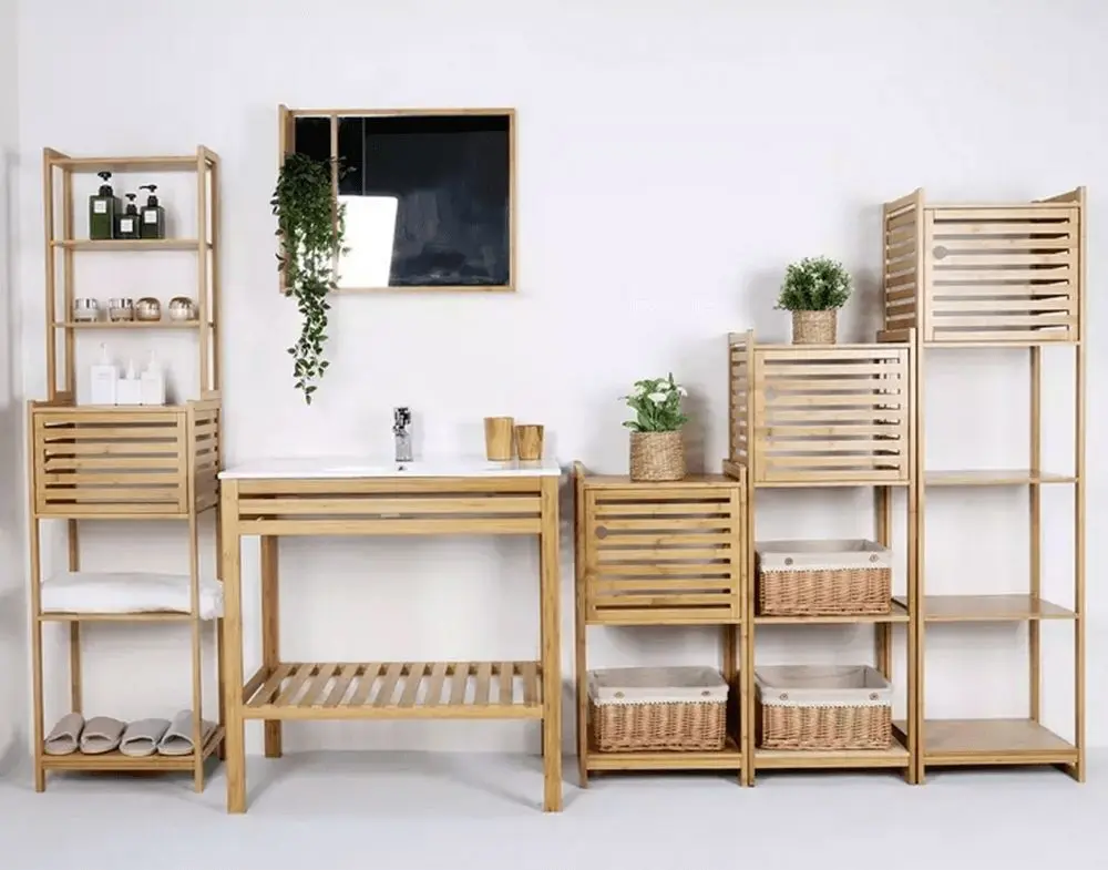 Set etajera cu lavoar Tempo Kondela Selene Typ 6 (Natural/White) - 8