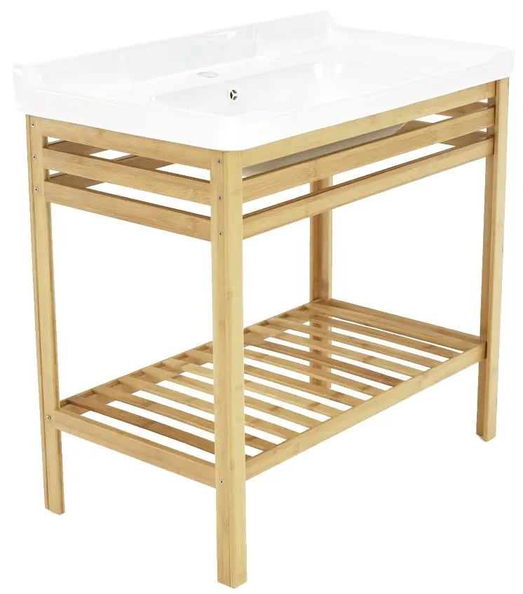 Set etajera cu lavoar Tempo Kondela Selene Typ 6 (Natural/White)