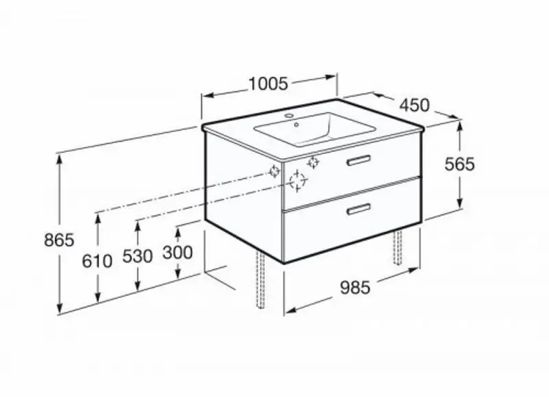 Dulap sub lavoar Roca VICTORIA A855851806 White (3111-01) - 2