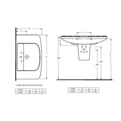 Умывальник Ege Vitrifiye Punta 90 (White) Thumb