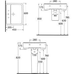 Умывальник Ege Vitrifiye Teos 60 (White) Thumb