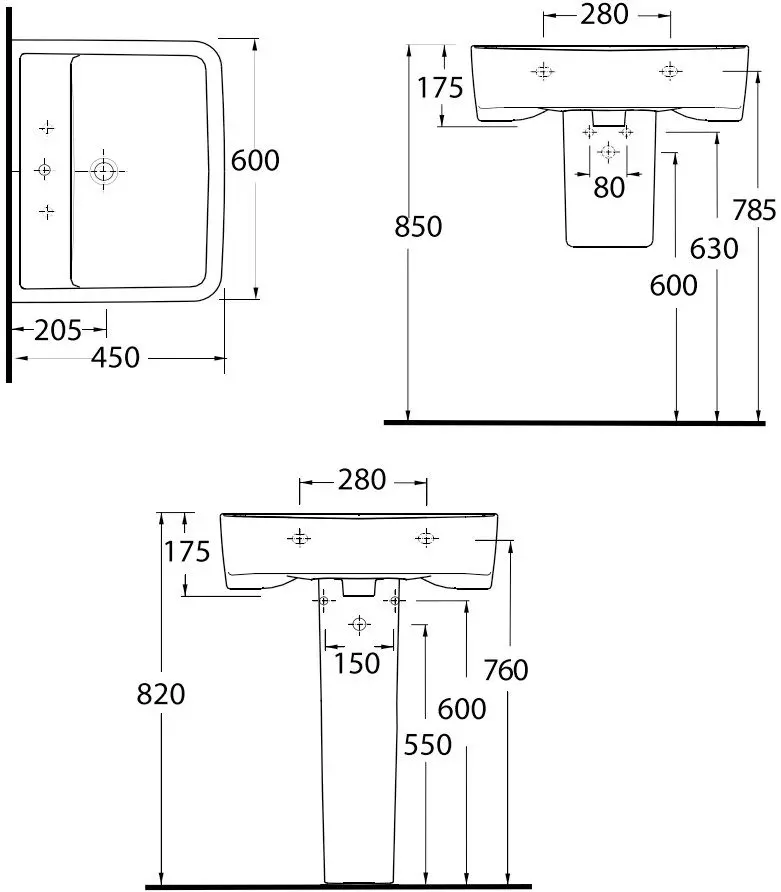 Умывальник Ege Vitrifiye Teos 60 (White)