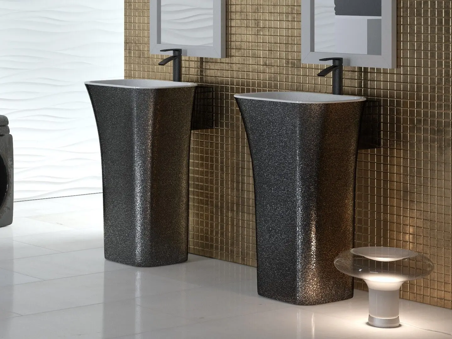 Умывальник Besco Assos Glam UMD-A-WOS 40x50x85 (Silver) - 3