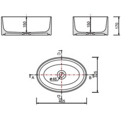 Умывальник Besco Uniqa Glam 32x46x17 (Graphite/White/White Gloss) Thumb