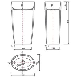 Умывальник Besco Uniqa Glam 32x46x84 (Graphite/White/White Gloss) Thumb
