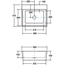 Умывальник Besco Vera Glam 40x50x15 (Graphite/White) Thumb