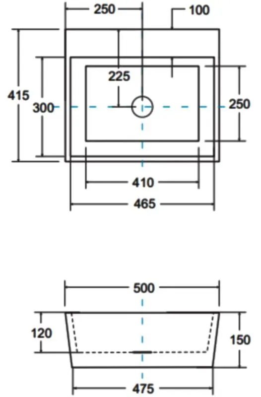 Умывальник Besco Vera Glam 40x50x15 (Graphite/White) - 3