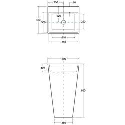 Умывальник Besco Vera Glam 40x50x85 (Graphite/White) Thumb