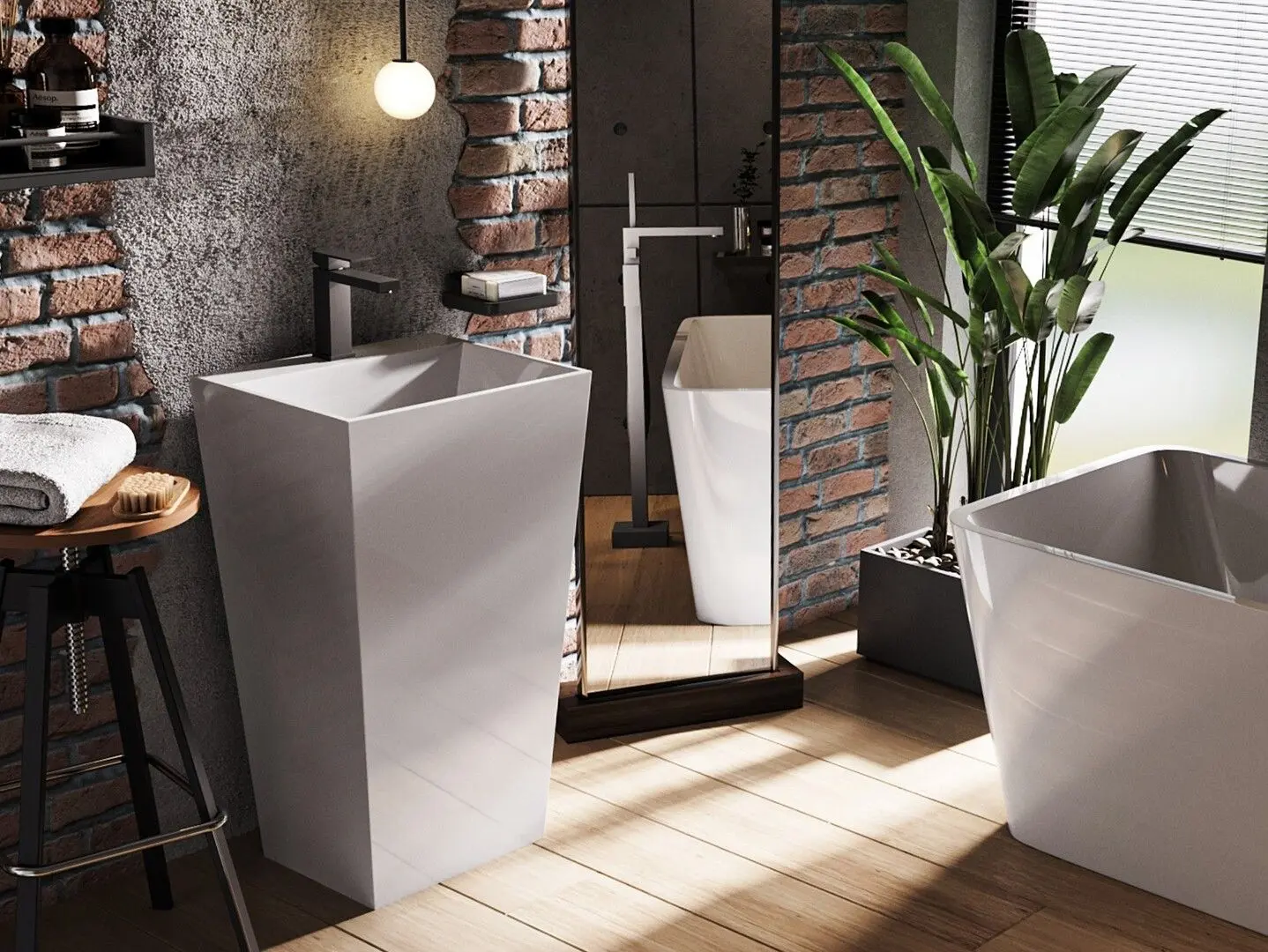 Умывальник Besco Vera UMD-V-WO 40x50x85 (White) - 4