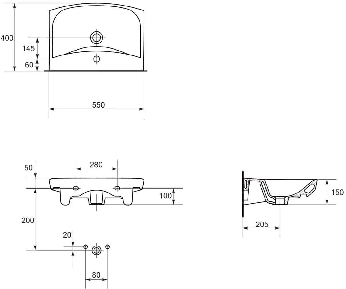 Умывальник Cersanit Carina 55 (White)