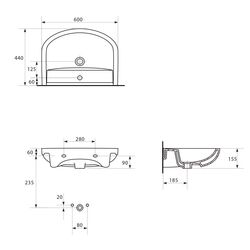 Умывальник Cersanit Arteco 60 (White) Thumb