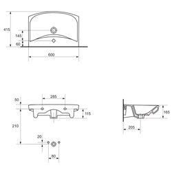 Умывальник Cersanit Carina 60 K31-006 (White) Thumb
