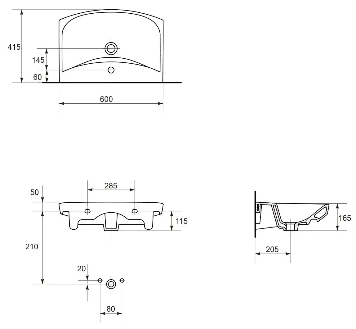 Умывальник Cersanit Carina 60 K31-006 (White)