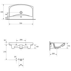 Умывальник Cersanit Carina 70 K31-007 (White) Thumb