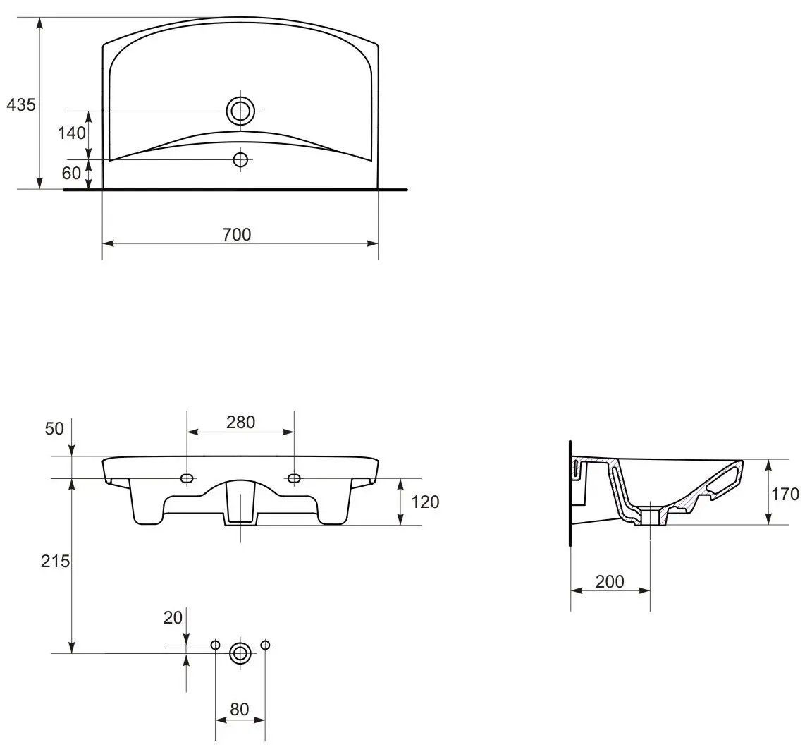 Умывальник Cersanit Carina 70 K31-007 (White)